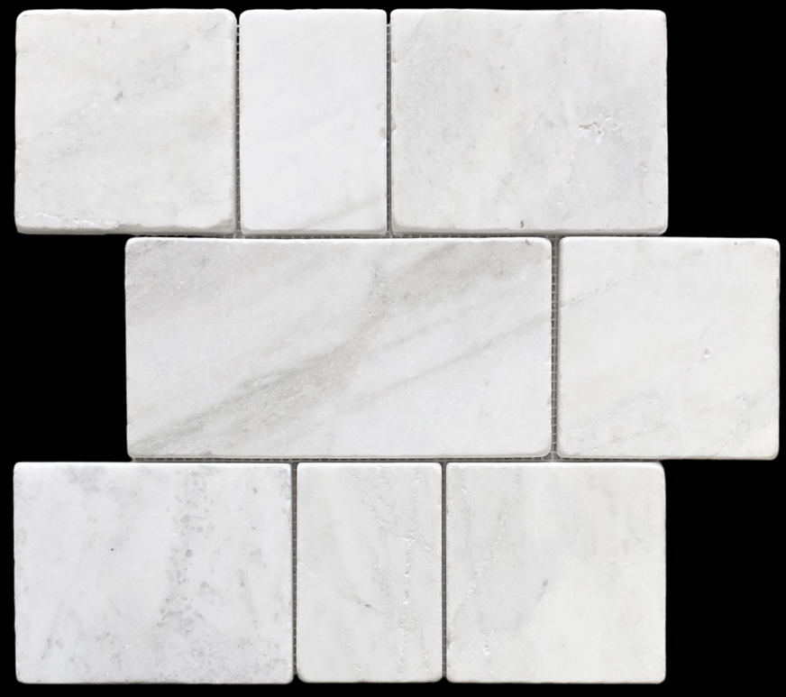 BIANCO ORO LIGHT TUMBLED MARBLE MOSAIC