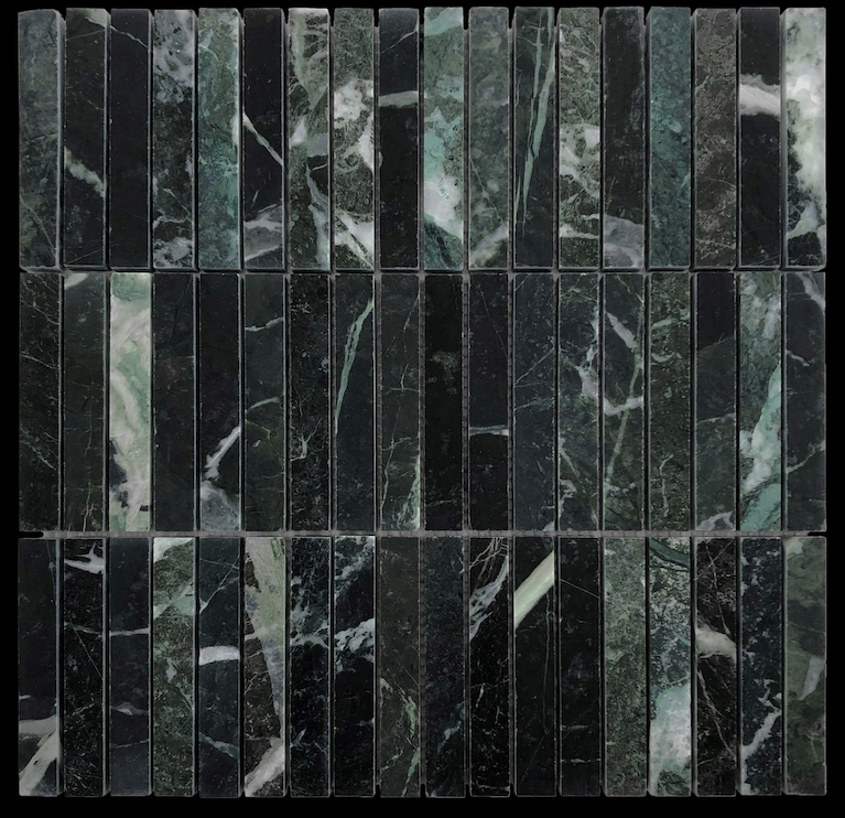 TEMPESTA VERDI GREEN STACK BOND HONED MARBLE FINGER