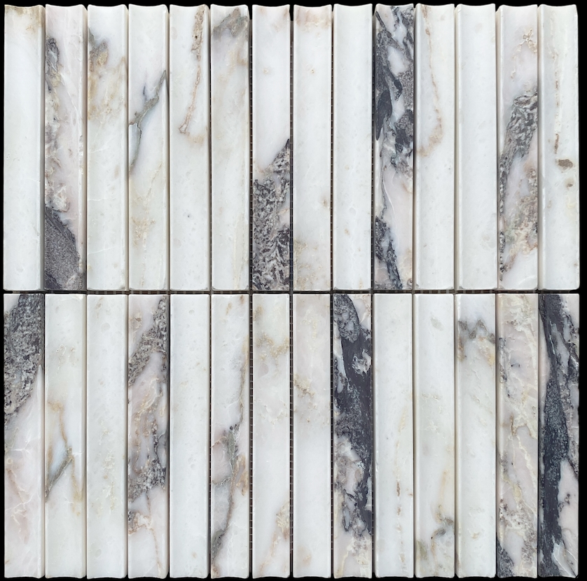 VIOLA ORO MINI CONCAVE KIT KAT  HONED MARBLE MOSAIC
