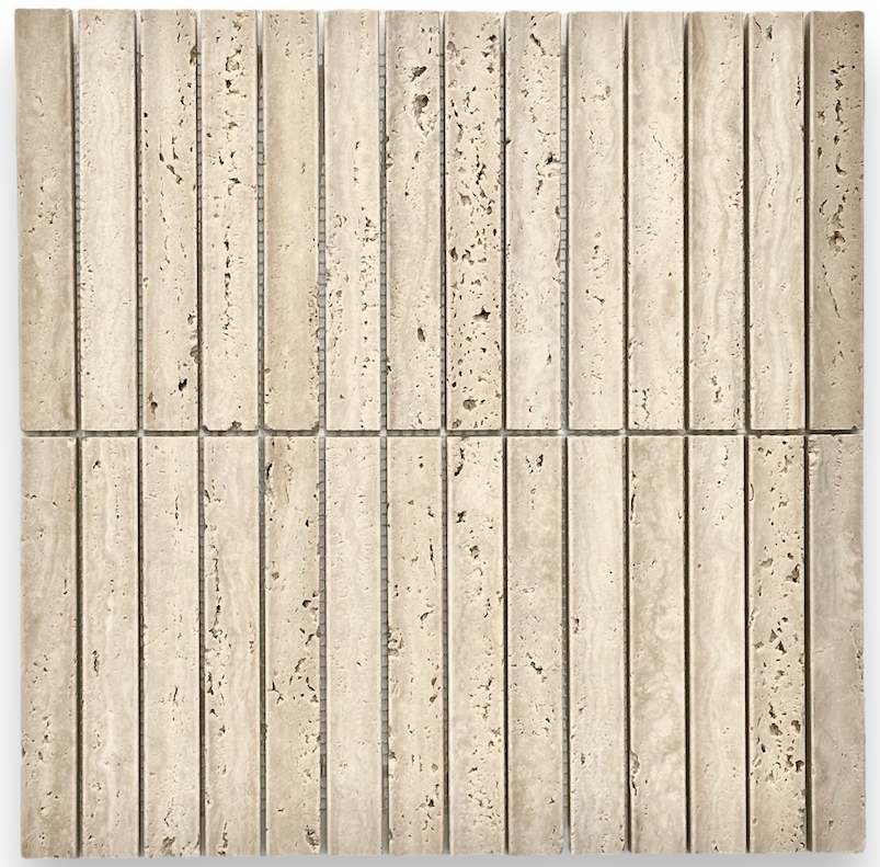 CALACATTA GOLD MINI CONCAVE KIT KAT  HONED MARBLE MOSAIC