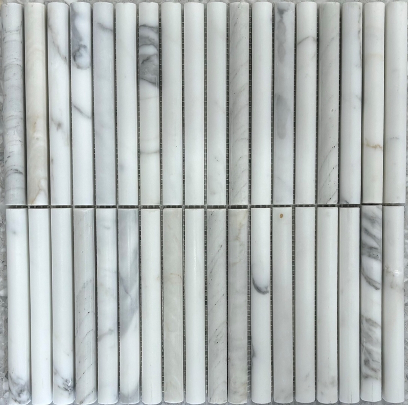 CALACATTA MINI FLUTE HONED MARBLE MOSAIC