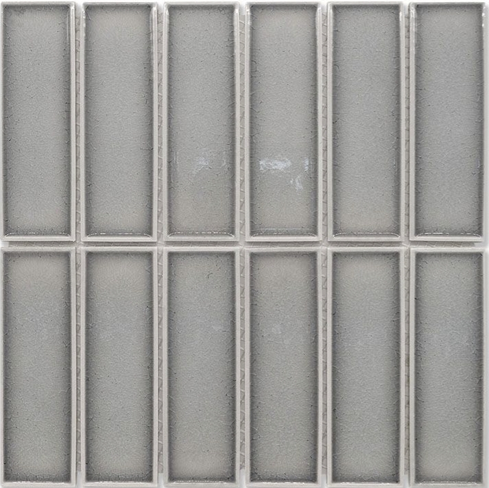 GREY GLOSS 3D BRICK LOOK MOSAIC