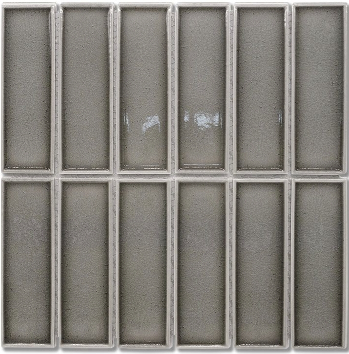 DARK GREY GLOSS 3D BRICK LOOK MOSAIC