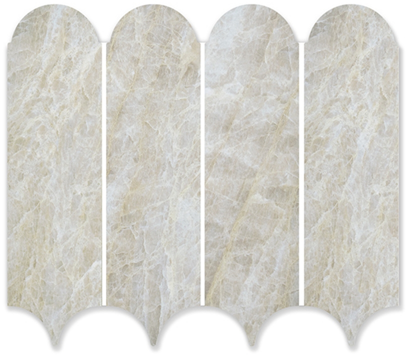 TAJ MAHAL FEATHER HONED MARBLE MOSAIC