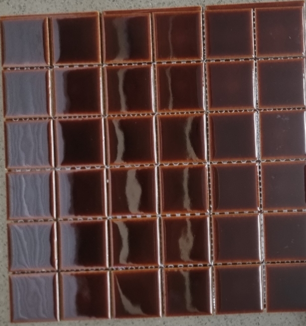 DARK BROWN GLOSS SQUARE MOSAIC