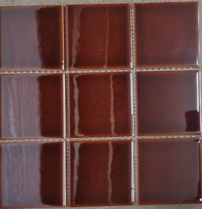 DARK BROWN GLOSS SQUARE MOSAIC