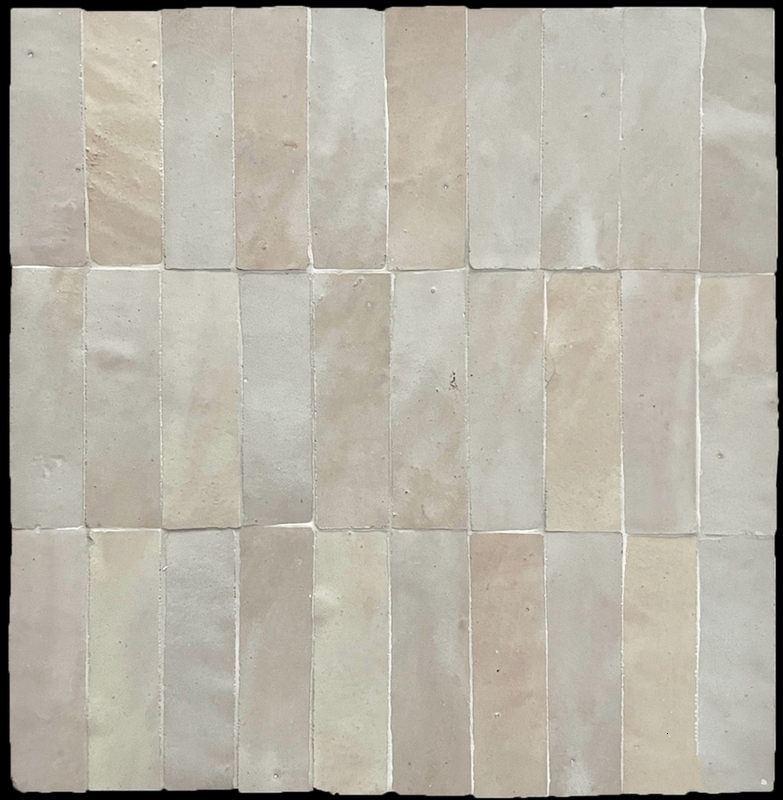 OFF WHITE GLOSS HANDMADE MOROCCAN BEJMAT KITKAT STYLE MOSAIC