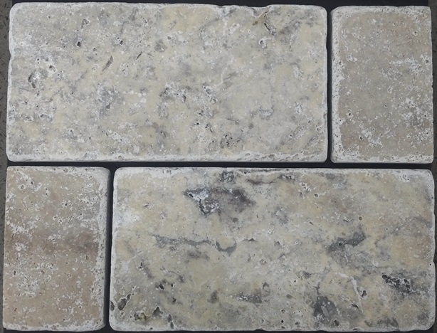 SILVER-DARK HONED TUMBLED MARBLE TILE