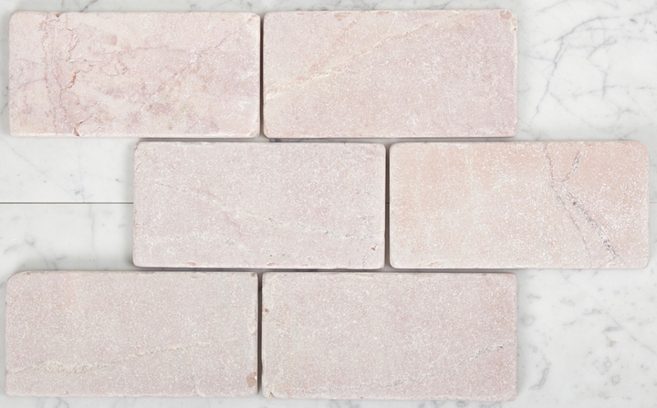 PINK TUMBLED SUBWAY MARBLE