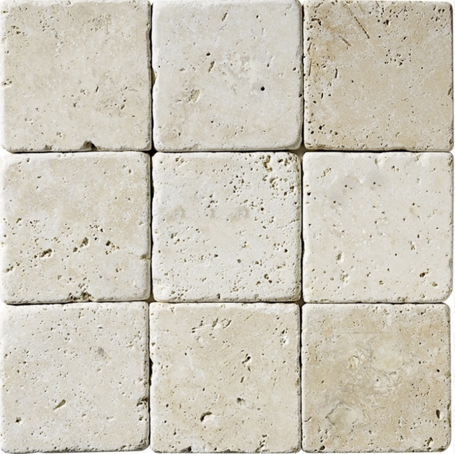 LIGHT BONE MATT UNFILLED TUMBLED TRAVERTINE