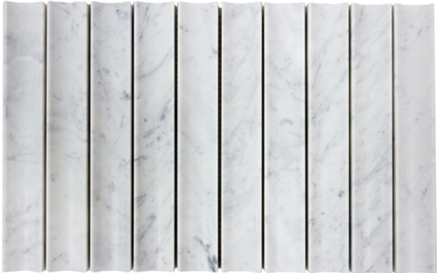 CARRARA HONED MARBLE CONCAVE KITKAT MOSAIC