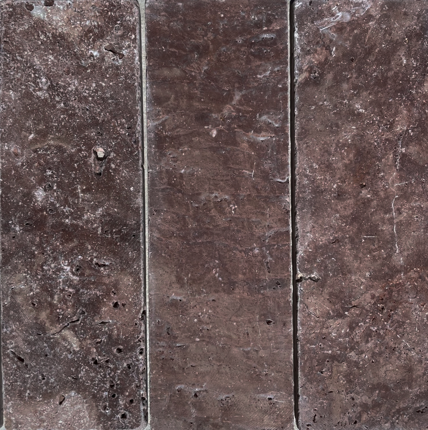 PLUM RED MATT TUMBLED MARBLE TILE