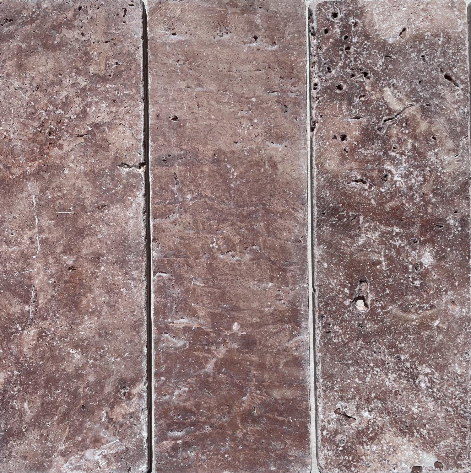 RED TRAVERTINE MATT TUMBLED MARBLE TILE