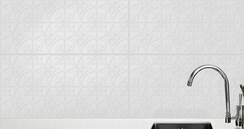 COTTON WHITE MATT BRIGHTON INFINITY PRESSMETAL LOOK TILE