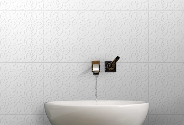 COTTON WHITE MEDINA INFINITY PRESSMETAL LOOK TILE