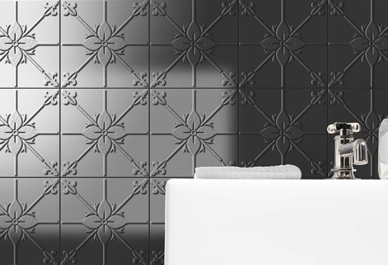 PEPPER BLACK MATT MANOR ANTHOLOGY PRESSMETAL LOOK TILE