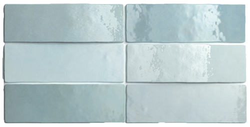 SKY BLUE-GREEN GLOSS BILLOWY ZELLIGE LOOK CERAMIC TILE