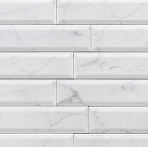 CARRARA HONED BEVEL SUBWAY MARBLE