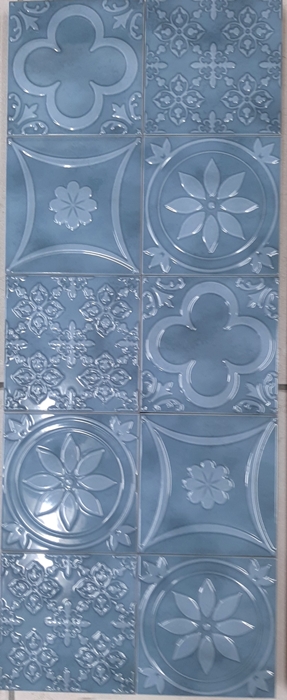 BLUE GLOSS PRESSMETAL LOOK CERAMIC TILE