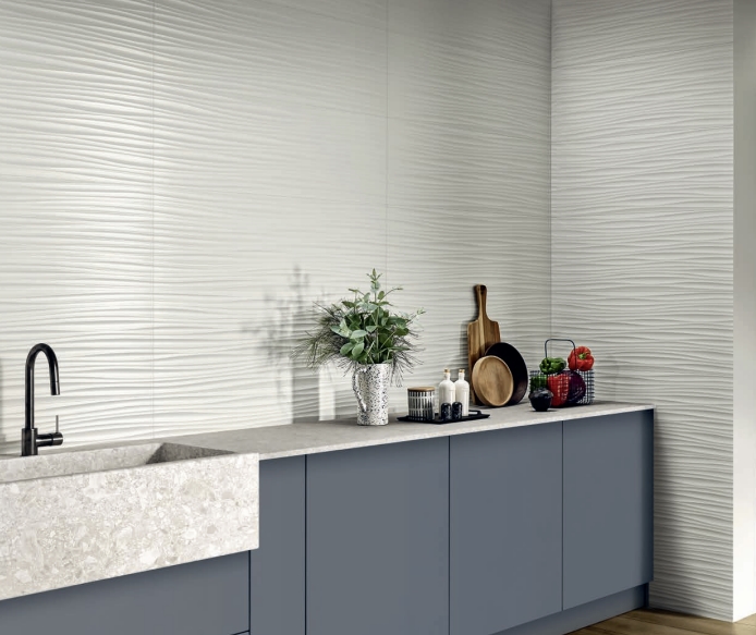 WHITE MATT ABSTRACT3D PRESSMETAL STYLE TILE