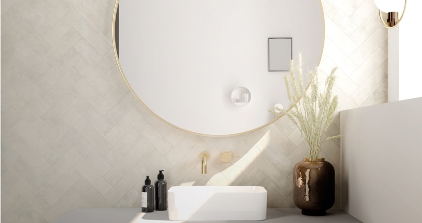 WHITE MATT WAVY SUBWAY TILE