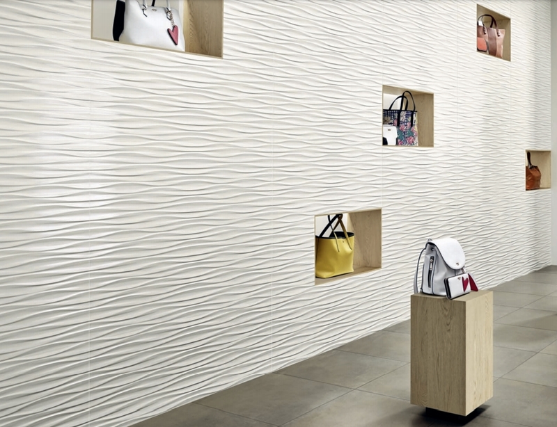 WHITE MATT ABSTRACT3D PRESSMETAL STYLE TILE