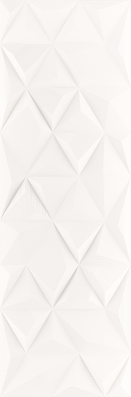 WHITE MATT 3D DIAMOND STRUCTURAL PRESSMETAL LOOK TILE