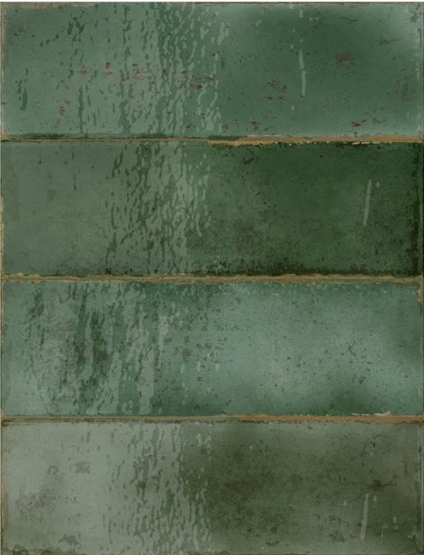 GREEN MIX GLOSS SUBWAY TILE