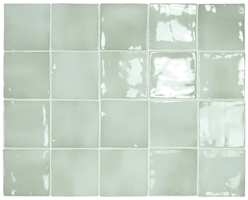 PALE GREEN GLOSS HANDMADE LOOK CERAMIC TILE