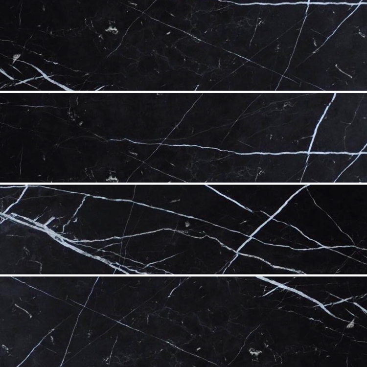 NERO MARQUINA HONED SUBWAY MARBLE TILE