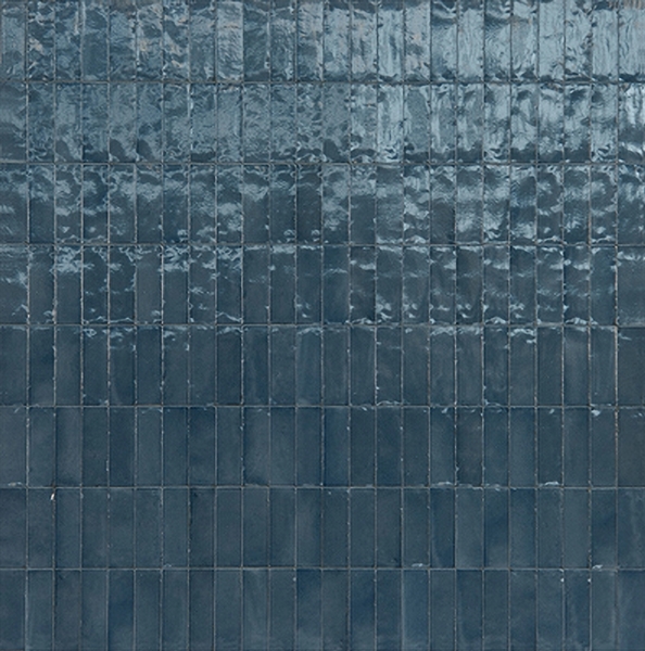 DEEP BLUE VARICOLORED MIX GLOSS ZELLIGE LOOK TILE