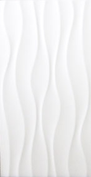 WHITE GLOSS WAVY DECORATIVE TILE