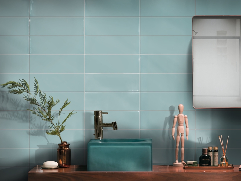 LIGHT BLUE GLOSS SUBWAY CERAMIC TILE