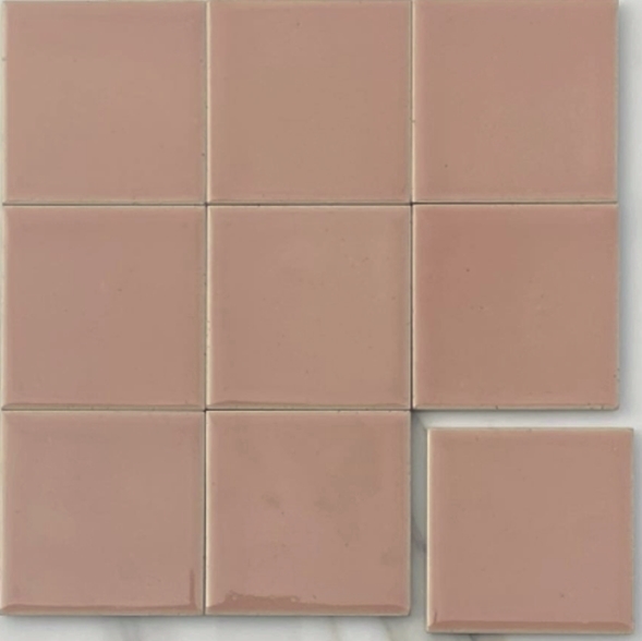 PINK PEACH GLOSS CRACKLE POOL SAFE TILE