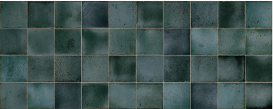 DARK GREEN MIX GLOSS SQUARE TILE