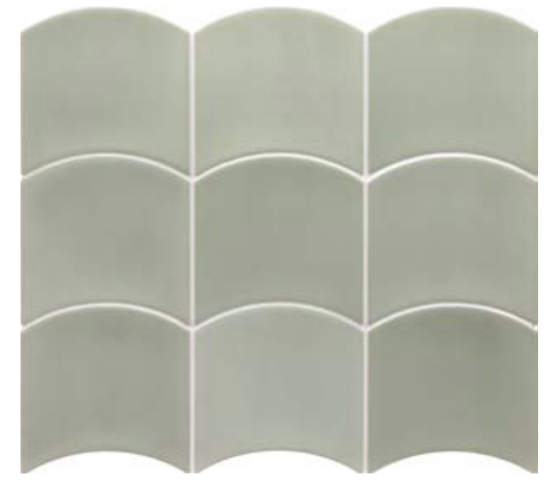 LIGHT GREEN GLOSS SCALE SHAPE WALL TILE