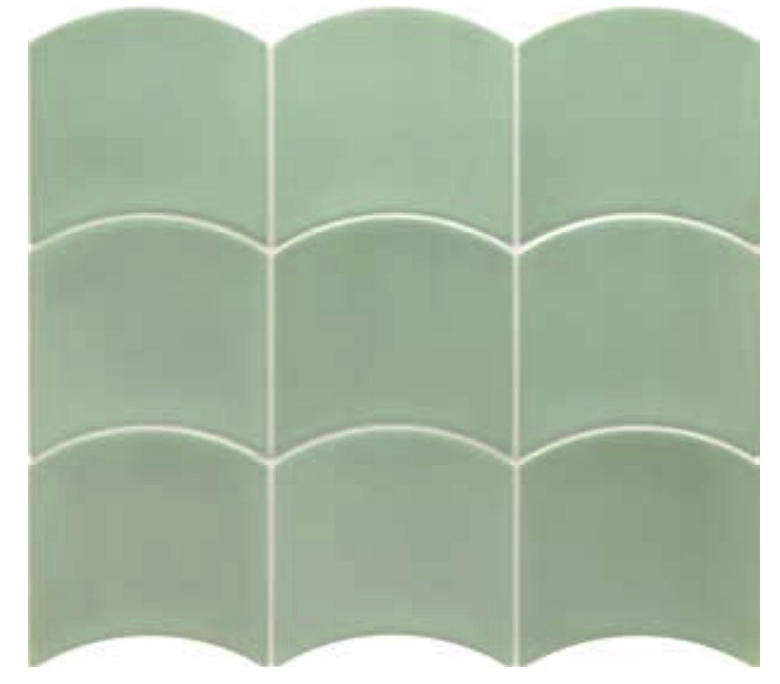 GREEN GLOSS SCALE SHAPE WALL TILE