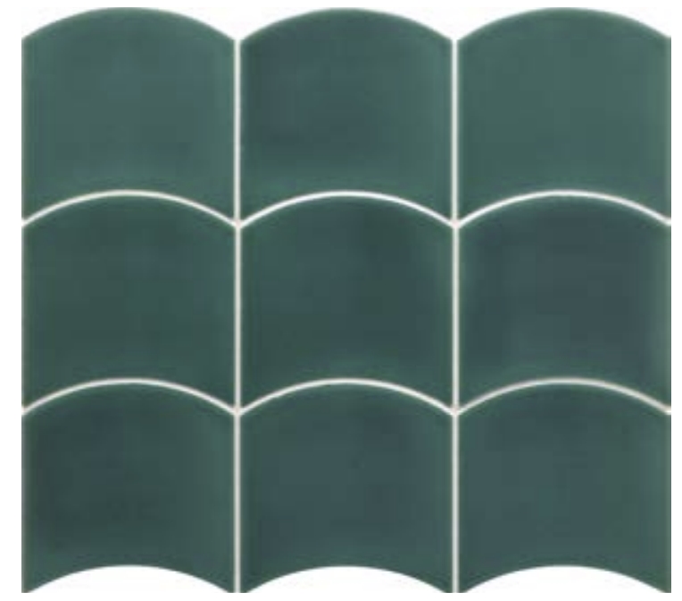 GRASS GREEN GLOSS SCALE SHAPE WALL TILE