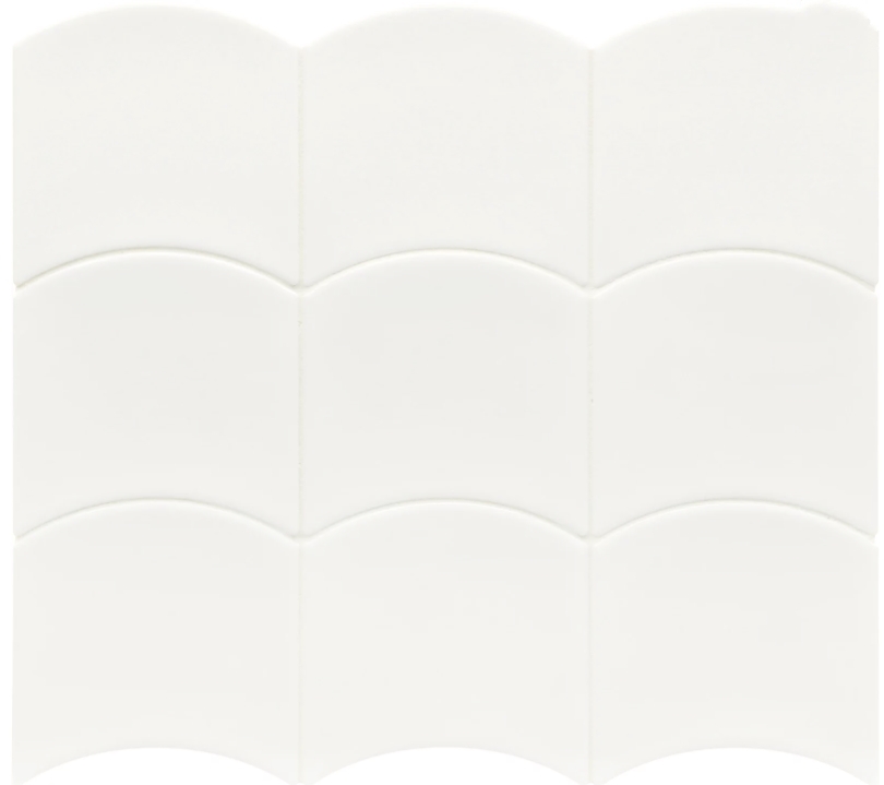 WHITE GLOSS SCALE SHAPE WALL TILE