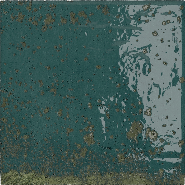 BLUE GREEN GLOSS ANTIQUE LOOK TILE