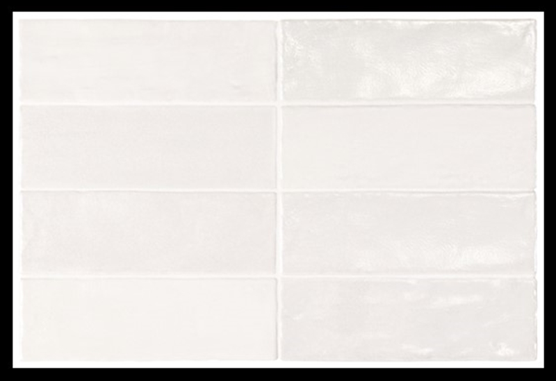 WHITE PEARLESCENCE CERAMIC ZELLIGE STYLE TILE