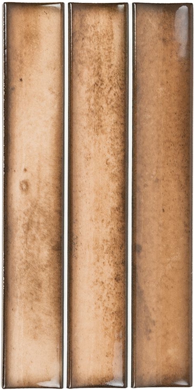 BEIGE CARAMEL GLOSS CONCAVE FLUTED LOOK TILE