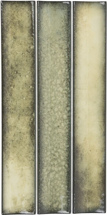 GREEN GLOSS CONCAVE FLUTED LOOK TILE
