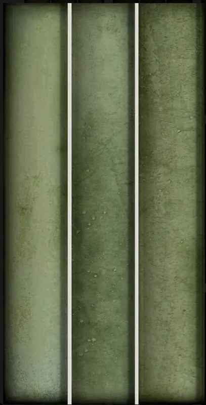 DARK GREEN GLOSS CONCAVE FLUTED LOOK TILE