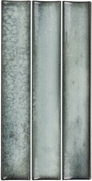 BLUE GREEN GLOSS CONCAVE FLUTED LOOK TILE