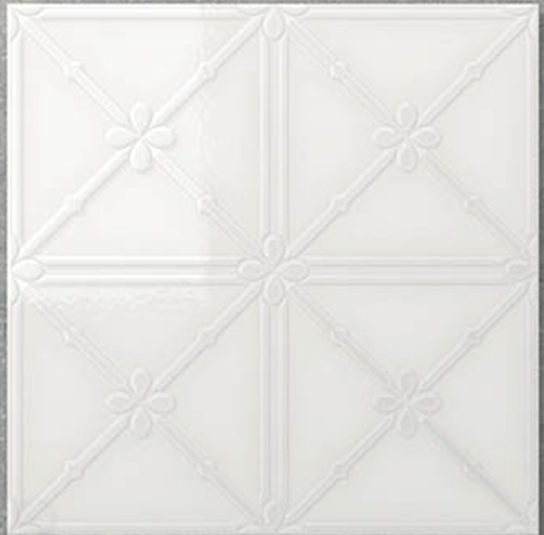 JASMINE WHITE GLOSS CARINA EMPORIO PRESSMETAL LOOK TILE