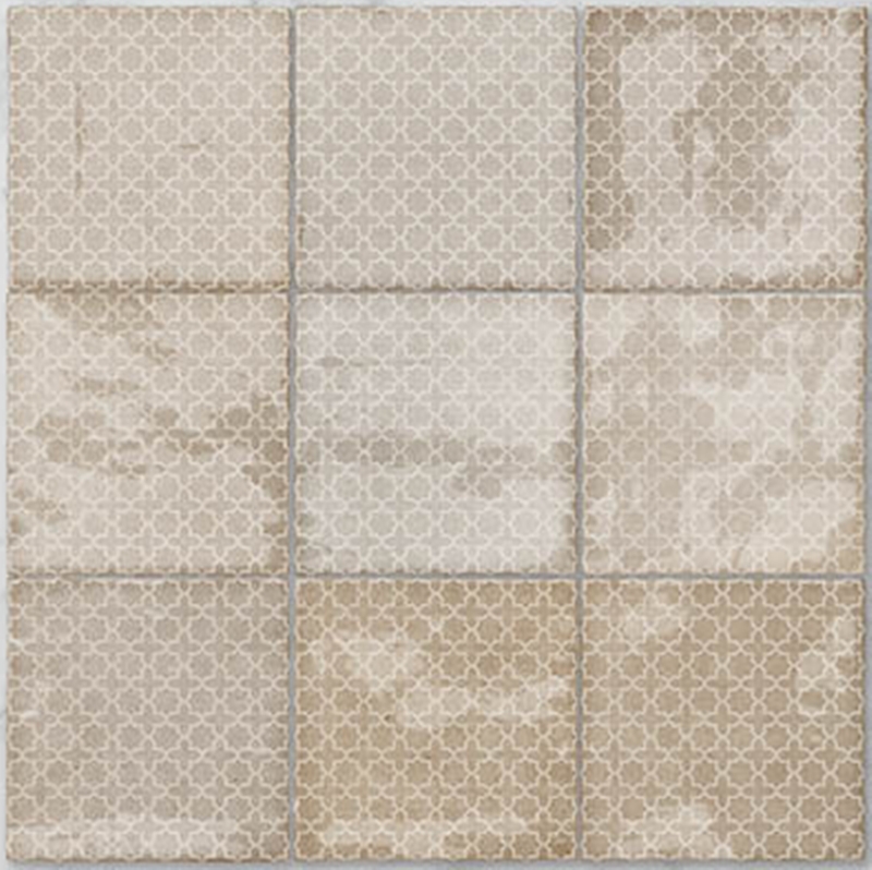 MUDBRICK BEIGE GLOSS INCISE (STAR AND CROSS PATTERN)