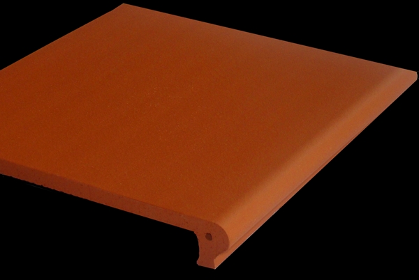 CENTRE RED NATURAL VULCAN TERRACOTTA BULLNOSE TILE