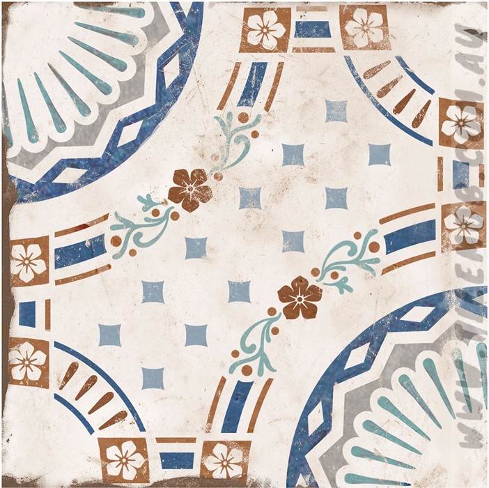 MULTI COLOUR MATT ENCAUSTIC STYLE TILE