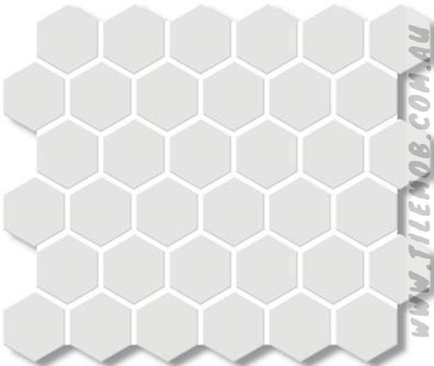 BLANCO WHITE GLOSS HEX VILLAGE - 51x59mm Hexagon | The Tile Mob